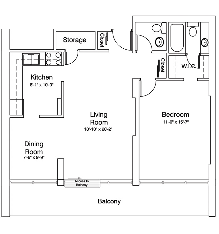 1 Bedroom Suite, Plan B